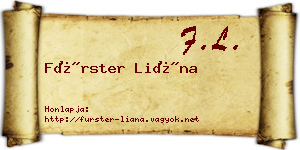 Fürster Liána névjegykártya